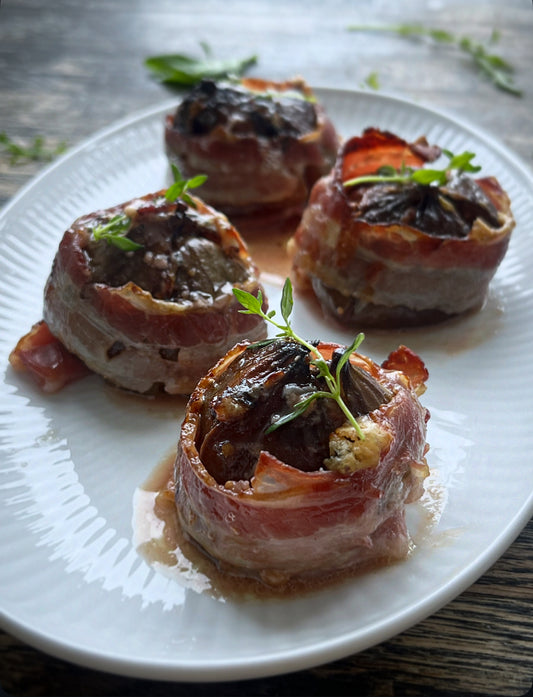 Bagte figner m. blåskimmel og bacon