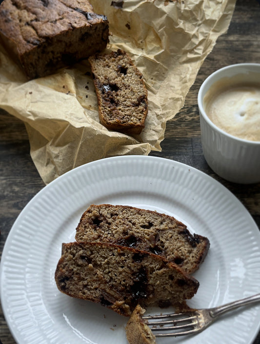 Glutenfri/laktosefri Bananbrød m. chokolade